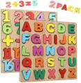Encouraging Wooden Educational Puzzle Set: Shape Sorting Board, Alphabet, and Numbers for Kids. 