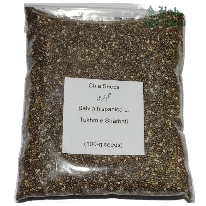CHIA SEEDS ( تخم شربتی Tukhm e Sharbati چیا سیڈز Salvia Hispanica L. ) (100-g Packing)