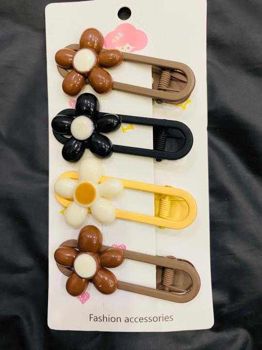 Hairclips 4 Pieces/Set Cute HairClips For Girl Ladies Hairclip Hair accessories for ladies flower shaped best hairclips
