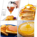 Easy Kitchen 200ML Transparent Glass Honey Juice Syrup Dispenser Pot Jar For Kitchen Bee Drip Storage. 