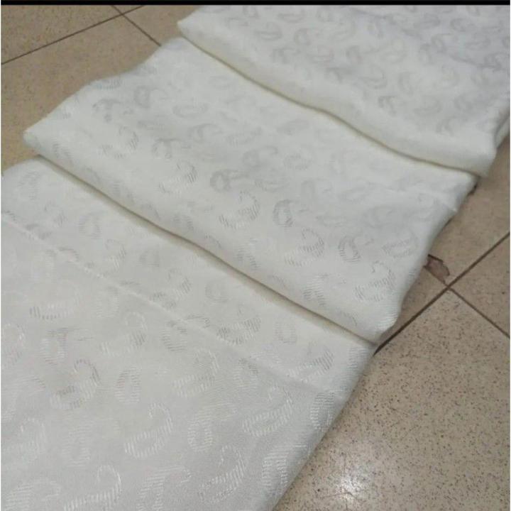 Pure Viscose Linen Self Print Dupatta White For Girl's/Women's (DyeAble Stuff)