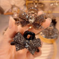2Pcs Light Luxury Full Diamond Bow Shark Clips Cute Traceless Hair Accessories Brave. 