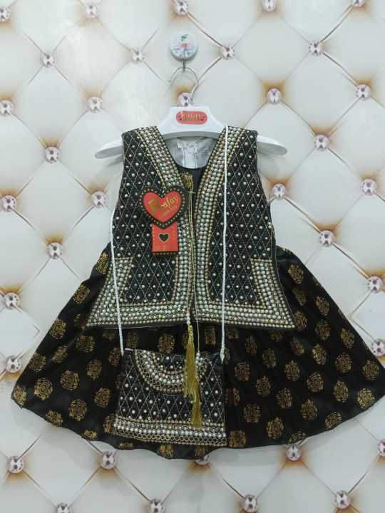 Baby%20Girl%20Fancy%20Dresses%20Silk%20Frock%20With%20Stone%20Work%20-%20Image%202
