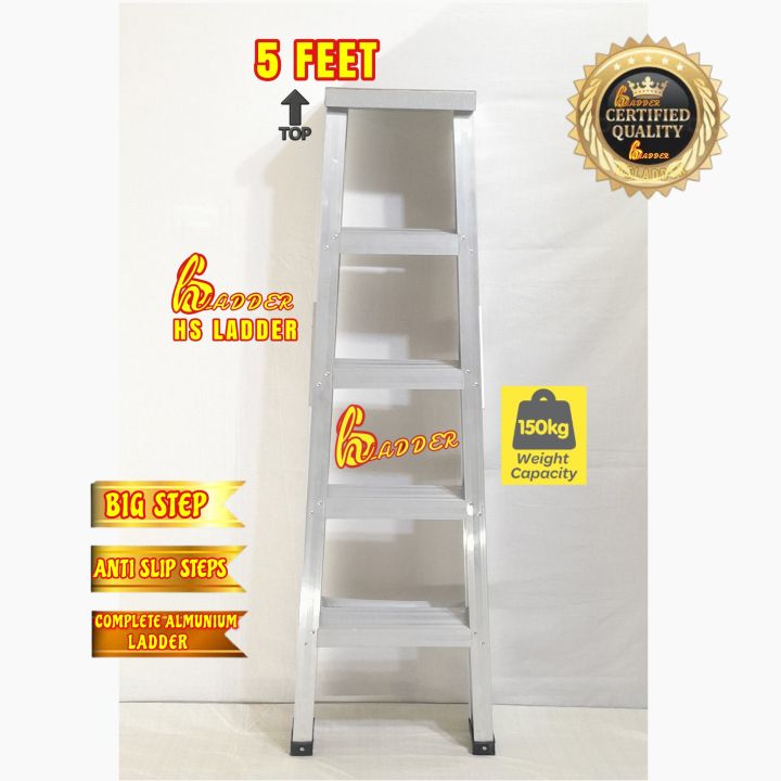 Almunium Seeri Ladder 5 Ft House Hold 5 Step Folding Ladder
