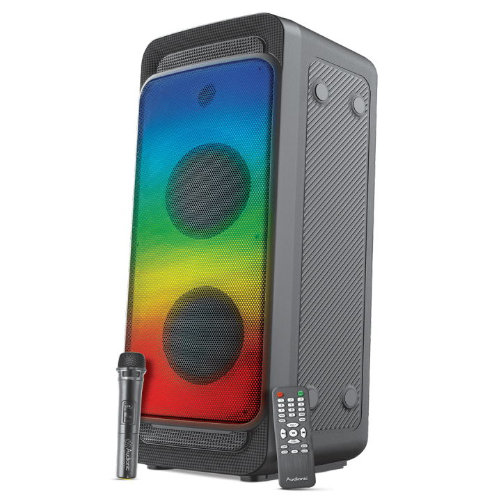 Audionic Hummer H-40 Bluetooth Speaker – 30W Power, RGB Lights, TWS Function, Karaoke, Bass & Treble Control, Wireless Mic, Remote Control, AUX & USB Inputs