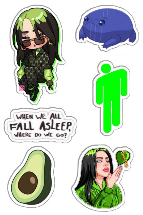 A5%20uncut%20Billi%20Eilish%20Stickers,%20Singer%20,%20Bad%20Guy%20green%20American%20-%20Image%202