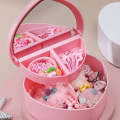 Multifunctional Plastic Folding Jewelry Box 2 layers Heart Design Makeup Cosmetic. 