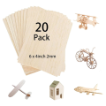 Wood Sheet for Crafts 20PCS Unfinished Wood Sheets Thin Wooden Pieces for Craft Wood Board Blanks 150x100x2mm. 