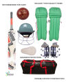 PREMIUM SPORTS Pack of 7 Kids Cricket Kit Set For 5 - 9 Years Juniors (1 x Hard Bat 1 x Hard Ball 1 x Pair of Gloves 1 x Cricket Kit Bag 1 x Helmet 1 x Under Guard 1 x Pair of Junior Leg Pads) - MultiColor. 