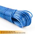 20 Meter PVC Coated Steel Anti-Rust Wire Laundry Rope For Washed Clothes Drying, Hanging Indoor & Outdoor, With 2 Plastic Hooks. 
