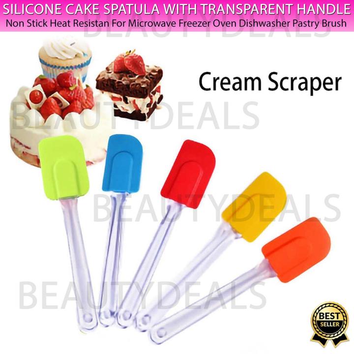 Silicone Spatula Baking Scraper Cream Butter Handled Cake Spatula Baking Kitchen Utensil Baking Tool Kitchenware (2 Pcs)