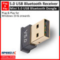 SpeedX 5.0 USB Bluetooth Receiver Dongle Mini Plug & Play BLUETOOTH Adapter for PC Laptop. 