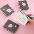 Flip Coil Mini Notebook Convenient Mini Size A7 Format Flip Coil Book Portable Planet Design A7 Notebook for School Supplies Office Stationery -taking Personal Memo Student Accessory. 