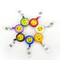 Compact Design Smiling Face ID Holder Name Tag Card key Badge Holder Retractable Round Solid Translucent ID Holder. 