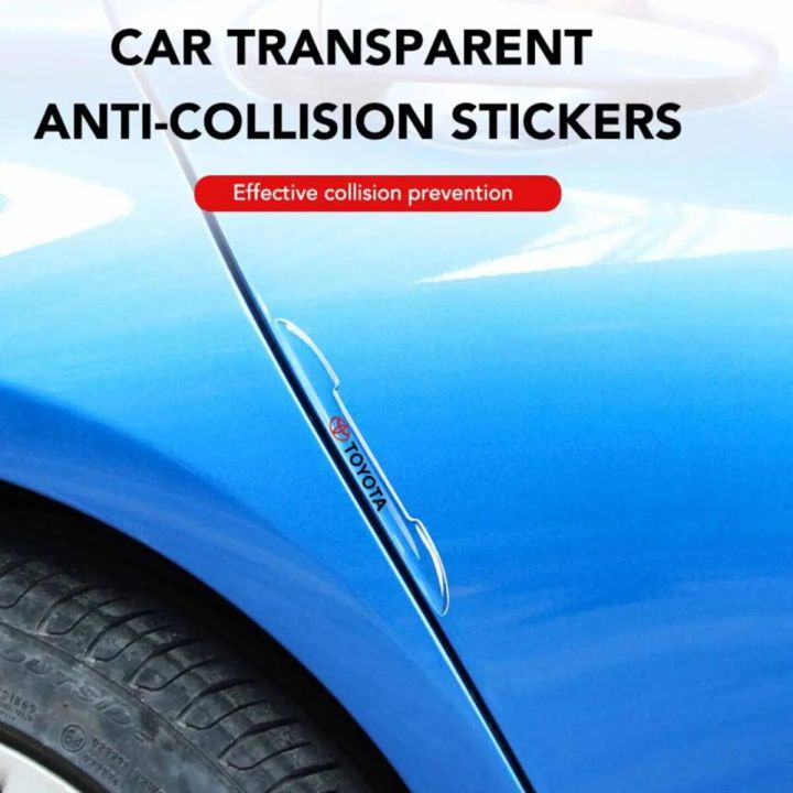 4Pc Transparent Door Guard With Toyota Logo Suitable For All Toyota Cars