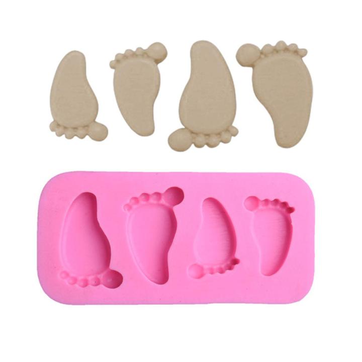 3D Baby Feet Silicone Mold Chocolate Fondant Cake Decorating Baking Tool Bake Ware Pudding Baking Paste Mold