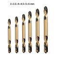6Pcs Portable Double-headed Twist Auger Drill Bit Set HSS High Hardness Double Ended Drill Bits Professional High Quality Hole Opener. 