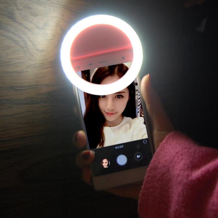 Lighting Night Darkness Selfie ring light Enhancing for Phone Supplementary USB charge LED Selfie Ring Light,b