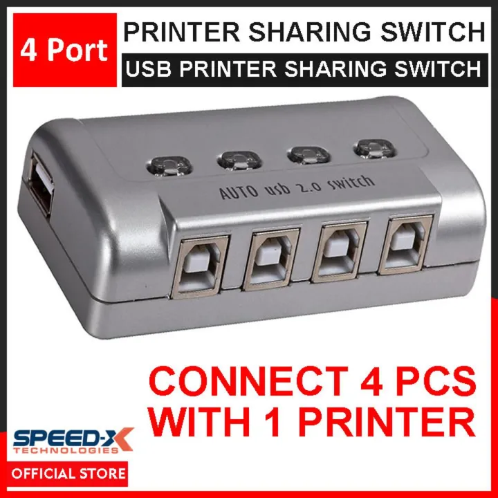 SpeedX Usb Printer Auto Sharing Switch 4 Port (For Printer Sharing)