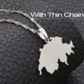 Anniyo Switzerland Map Pendant Necklaces for Women,Suisse Svizzera Svizra Schweizerische Swiss Maps Jewelry Gifts #101721. 