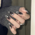 24pcs Fake Black Nail Long Ballet Reusable Adhesive Acrylic Press On Set Nails Artificial False Nails Arts  Encounter. 