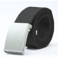 Solid Color Men Women Ladies Female Male Uni Plain Webbing Cotton Canvas Metal Buckle Belt Clothing Accessories 0724. 
