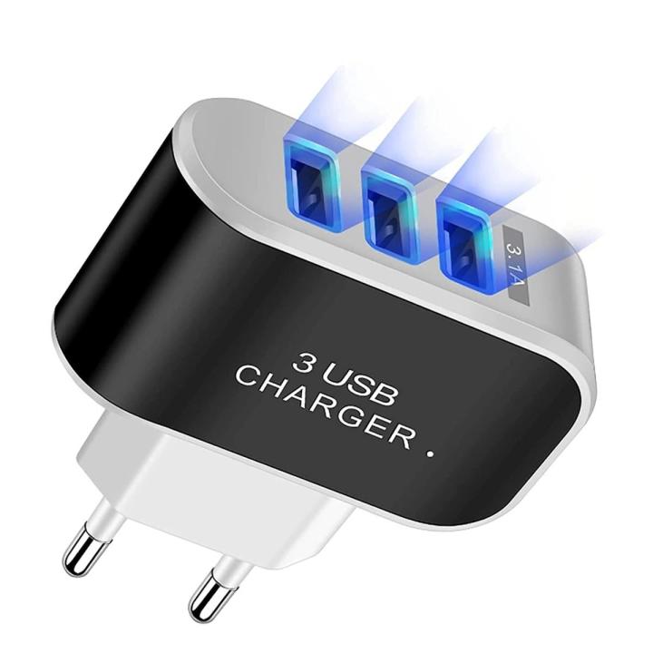 Portable 3USB candy charger LED light-emitting mobile phone charger Smart multi port USB charger Travel charger
