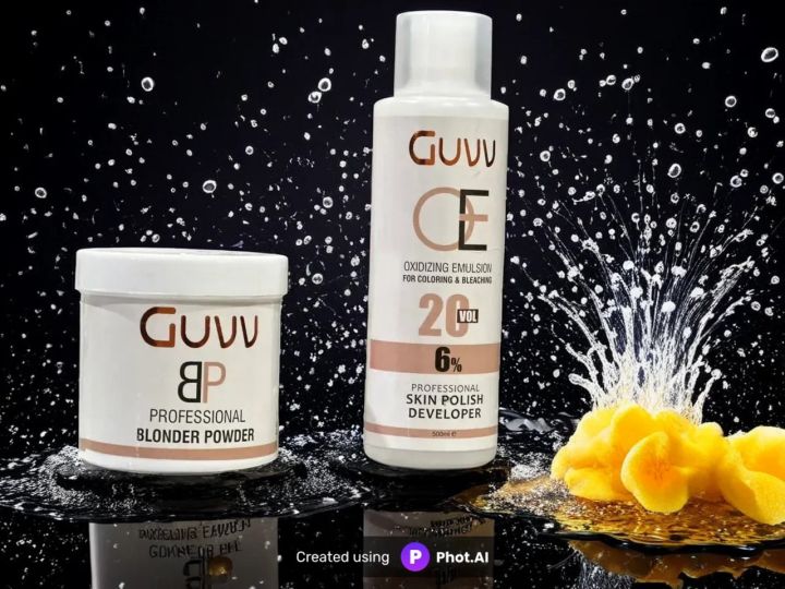 GUVV%20Professional%20Blonder%20Powder%20+%20Oxidizing%20Emulsion%2020%20Vol%20(6%25)%20Skin%20Polish%20Developer%20%E2%80%93%20for%20face%20-%20Image%202