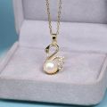 Luxury Fashion Freshwater Pearl Swan Banquet Party Jewelry Set for Women Charm Accessories Birthday Gift for Lover 4PCS/Set. 