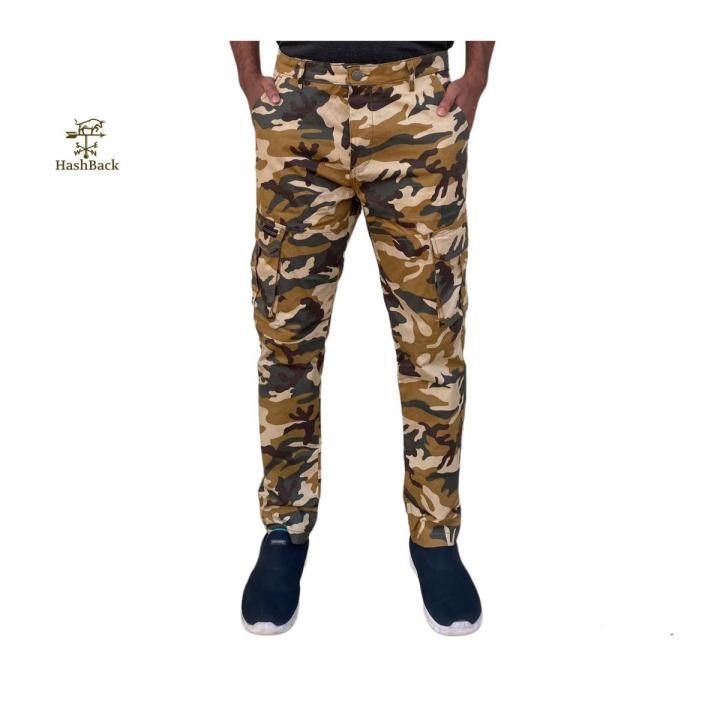 Hashback Stretchable Camo Cargo Pants for Men - Stay Stylish With A Stretchable Camo Cargo Pant- Premium Quality With Fine Stitching For Elegant Look