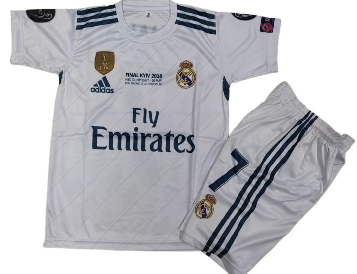 ronaldo real madrid l foot ball kit  for kid white