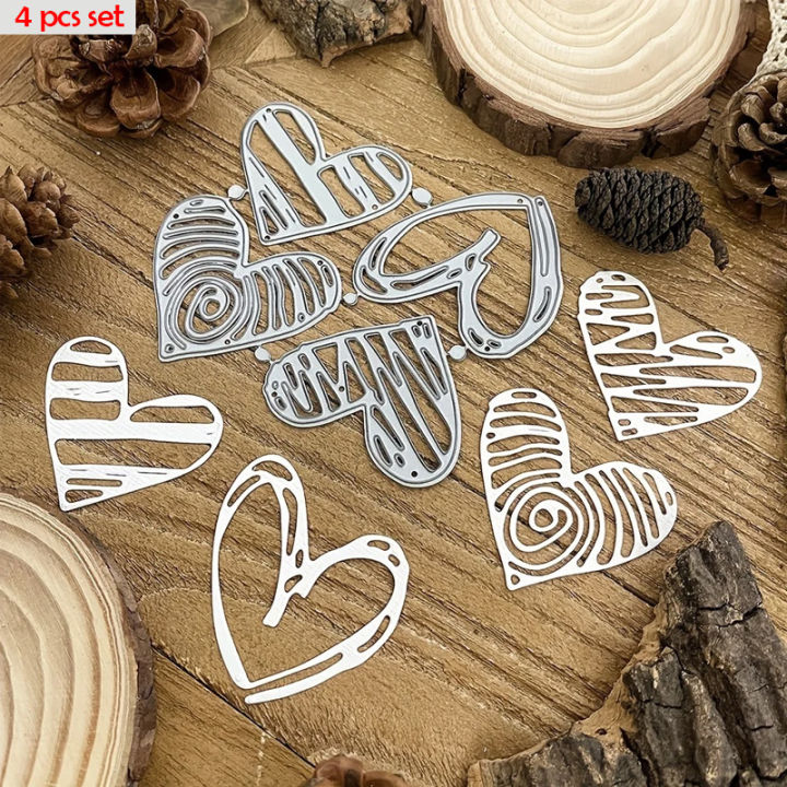 4 pcs Heart Set Metal Cutting Dies Scrapbooking DIY | Daraz.pk