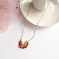 【happy one】Creative fun crumble enamel necklace funny cute childhood clavicle metal Pendant for women. 