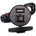 Universal Bikes 5V-2.1A Motorcycle Mobile Phone USB Charger Port Power Adapter Socket Hot (Black). 