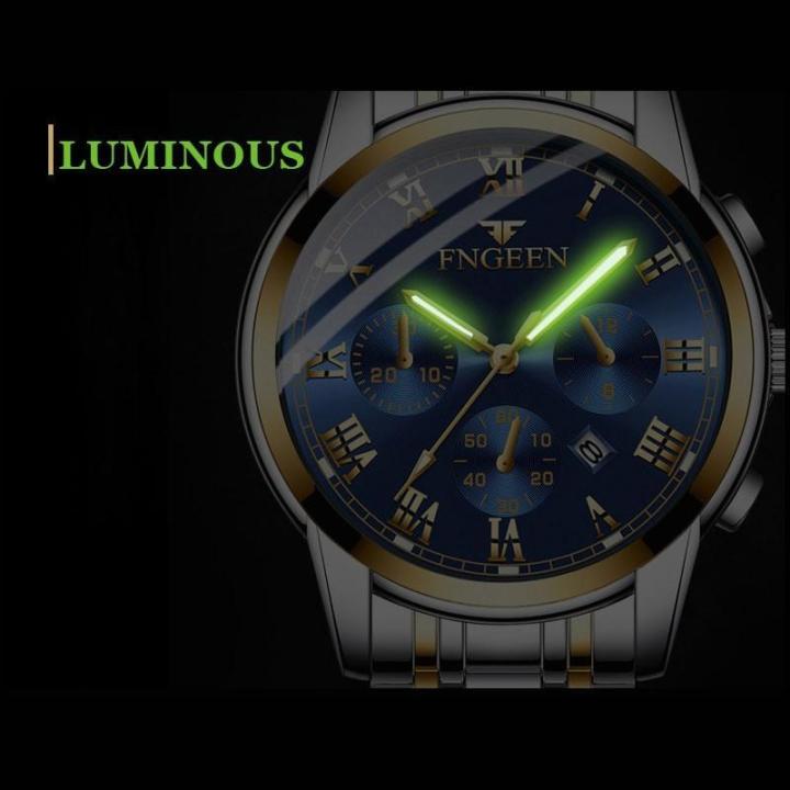 Fngeen%20Men's%20Fashion%20Steel%20Belt%20Quartz%20Calendar%20Luminous%20Casual%20Waterproof%20Watch%20-%20Image%206