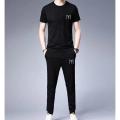 tracksuit-New Trendy Ertagul Logo Printed stylish Round Neck Half Sleeves Casual T Shirt And Matching Trouser Gym Part Shirt And Jogging Trouser. 