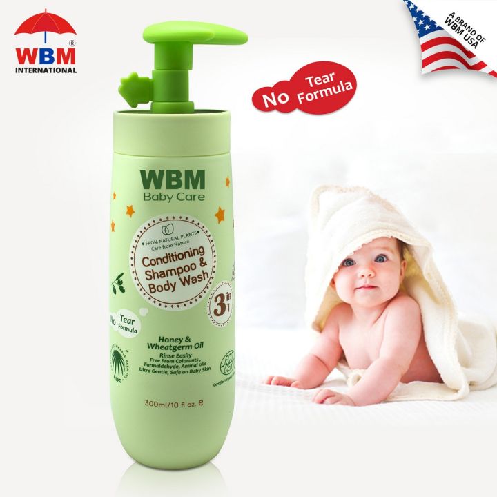 WBM Baby Care 3 in 1 Shampoo Conditioner And Body Wash - 300 ML - Baby Shampoo Set - Baby Shampoo and Body Wash - Baby Shampoo Kit - Baby Shampoo Gift Set - Baby Shampoo and Conditioner -