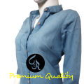 Cherish : Blue Denim casual Dress Women top perfect Style long top Jeans women denim shirts Dress Fashion Button Bustier Party. 