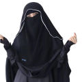 Butterfly Piped Layer Niqab, Hidden Eyes, Soft Chiffon Fabric. 