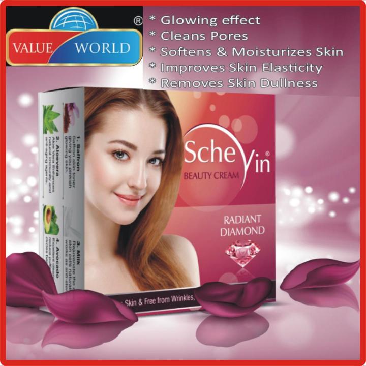 Valueworld - Schevin Whitenings Beauty Cream Diamond Radiant And Multi Vitamins For Face Freshness, Freckles, Anti Wrinkles Dark Circles All Skin Types, 30G