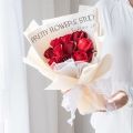 LED Lights Artificial Roses Elegant Girlfriend Blue Enchantress Flower Bouquet Organza Gift for Women Teacher's Day. 