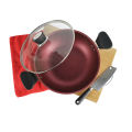 SK Cookware 36 cm Marble Coated Wok (Karahi) with Glass Lid (Wok Only). 