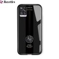 Jizetin for Vivo V20 Pro 5G Glass Back Cover Dargon Logo For Boys Glossy Tempered Glass Shockproof Soft Edge Phone Cases. 