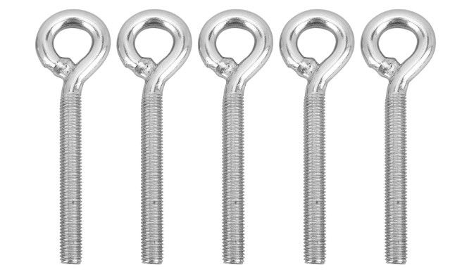 Keebgyy 5 Pieces M10 Stainless Steel Eye Bolt Threaded Eyelets Welded Closed Screw Rod Eye Bolts Long Marine Grade Stainless Steel Shoulder Eyelet uk import E C587
