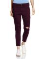 The-Ajmery Maroon Ripped Slim Fit Jeans For Women. 