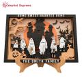 Cute Halloween Decoration Spooky Halloween Castle Bat Ghost Wooden Plaque Decor for Home Office Table Shelf Party Supply Halloween Wood Sign. 