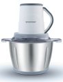 Westpoint Electric Meat Chopper Stainless Steel Machine 3 Litres - West Point Professional Chopper, 3.0 Liter Bowl, 1000W, WF-1099 Official 2 Years Warranty | Heavy Duty Electric Chopper Vegetable Chopper and Meat Mincer. 