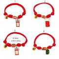 Creative Handmade Pet Bell Necklace Chinese Style Cute Braided Cat Collar Adjustable Puppy Collar Photo Props. 