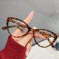 2024 Anti Blue Light Computer Glasses Women Big Frame Cat Eye Metal Frame Reading Eyeglasses Dropshipping Homesickneisi. 