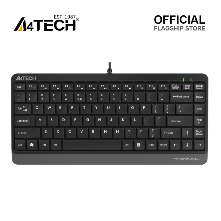 A4tech FK11 Compact Wired Keyboard - Round-Square Keys - Sleek and Lightweight - For PC/Laptop